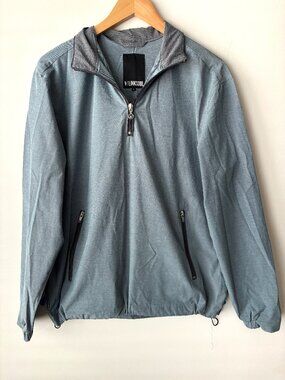 Linksoul Morris Mens S Quarter Zip Windbreaker River Blue Striped Golf Pullover